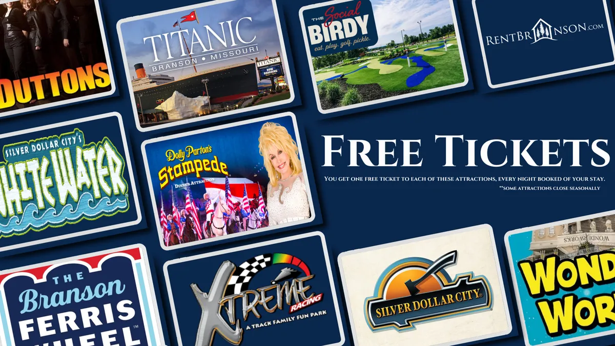This interior image features colorful designs with 'Free Tickets' and attraction logos, representing the suite's complimentary $400 in daily tickets to nearby attractions. The lively tone conveys excitement and the promise of unforgettable family memories beyond the property itself.
